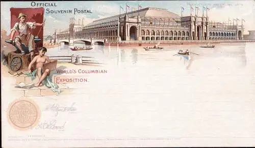 601273 | Bildganzsache Weltausstellung, World`s Columbian Exhibition, Kolumbus,Kunstgewerbe, Chicago, Illinois, USA  |