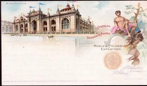 601274 | Bildganzsache Weltausstellung, World`s Columbian Exhibition, Kolumbus,Bergbau, Chicago, Illinois, USA  |