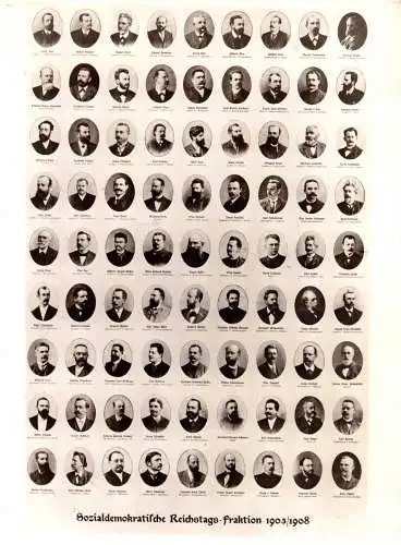 601304 | Porträtaufnahmen der Sozialdemokratischen Reichstags Fraktion SPD, ca 18x 24cm, Deutsche Geschichte | Berlin (W