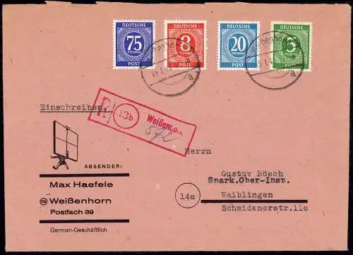 601342 | Brief, Noteinschreiben  | Weißenhorn (W - 7912), -,