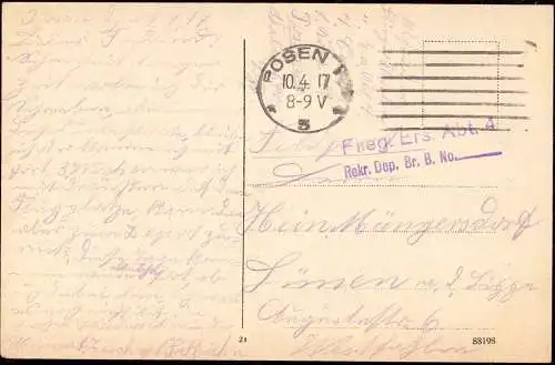 601356 | Westpreussen, Feldpostkarte Flieger Ersatz Abteilung 4, Fliiegerhorst,  | Posen (Posen WP), -,