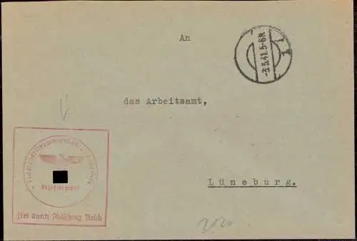 601378 | Dienstbrief. Frei durch Ablösung vom Fliegerhorst | Lüneburg (W 2120)