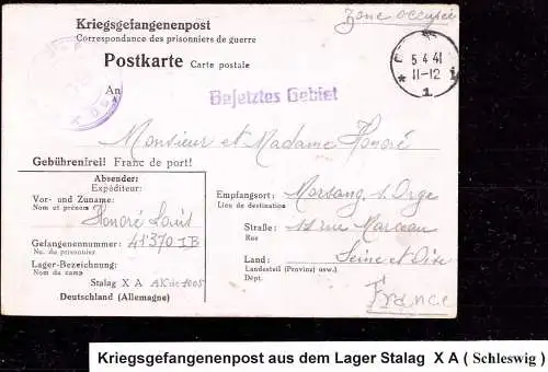 601379 | Kriegsgefangenenpost POW aus dem Stalag XA, Zensur | Schleswig (W 2380), Morsang sur Orge;Essonne, Frankreich