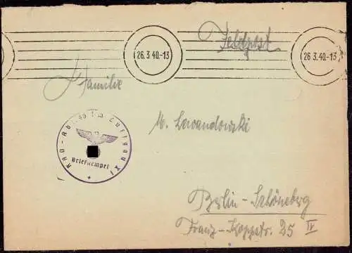 601383 | Feldpostbrief aus dem RAD Lager, Abteilung 46 im Luftgau 11, Sylt  | Kampen (W - 2285), -,