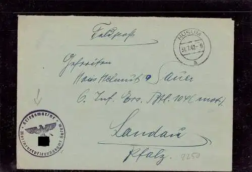 601387 | Feldpostbrief vom Marineverpflegungsamt  | Husum (W - 2250), -,