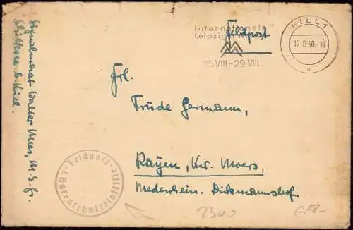 601388 | Feldpostbrief von der Hafenschutzflottille  | Kiel (W - 2300), -,