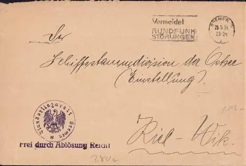 601392 | Dienstbrief, Frei durch Ablösung des Standortlazarett  | Bremen (O - 6221), -,