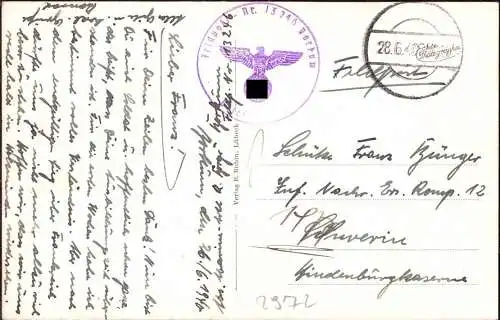 601405 | Feldpostkarte FP. Nr.13246, Marine-Flak-Abteilung 216  | Borkum (W - 2972), -,