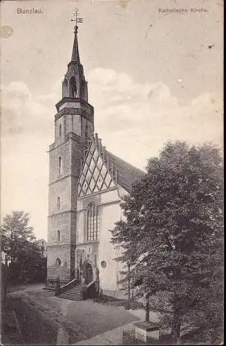 601426 | Schlesien, Ortsansicht Kirche, Bolesławiec  | Bunzlau, Stadt (Kreis Bunzlau N.Schl.), -,