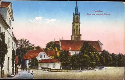 601437 | Schlesien, Ortsansicht, Kirche, Bolesławiec  | Bunzlau, Stadt (Kreis Bunzlau N.Schl.), -,