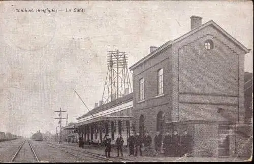 601466 | belgien, Ansichtskarte Feldpost 1. WK, Eisenbahn Bahnhof  | Comines (B - 7780 Belgien), -,