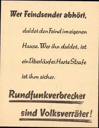 601567 | Radio, Bescheinigung Rundfukgebühren mit Propaganda, Postleitzahl vor 1945 (12a) | St. Aegyd a. Neuwalde