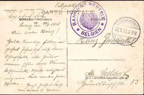 601571 | Feldpostkarte 1.WK, Deutsche Besetzung Belgien, Bahnhof Bertrix  | Libramont-Chevigny (B - 6800 Belgien), -,