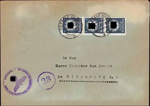 601576 | (23) Postleitzahl vor 45, Landkreis Wesernarsch | Brake (W 2880)