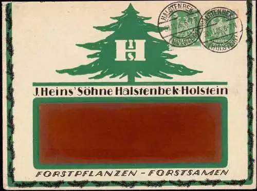 601583 | Holstein, Dekorativer Brief mit Werbung der Firma J.Heins Söhne | Halstenbek (W 2083)