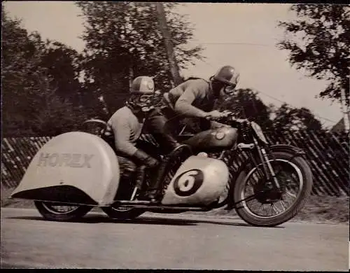601593 | Pressefoto, 21x16,5 cm, ca. 1935, Motorrad, Seitenwagen, Motorsport, Horex, Sportbild Schirner | Schleiz (O 655