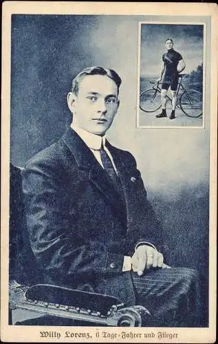 601670 | Ansichtskarte Fahrrad, Radsport Willy Lorenz, Flieger  | -, -,