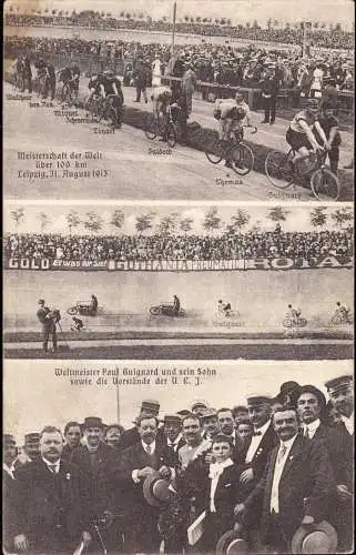 601675 | Ansichtskarte Fahrrad, Motorrad, Radsport, Steher, Motor-paced racing, Paul Guignard,  | -, -,