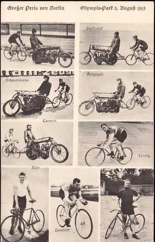 601680 | Ansichtskarte Fahrrad, Motorrad, Radsport, Steher, Motor-paced racing, Deutsches Stadion, Olympiade | Berlin (W