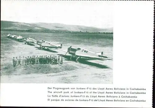 601764 | Flugzeug, Luftfahrt, seltene Werbekarte Junkers, Lloyd Aero Boliviana, Cochabamba  | Dessau (O - 4500), -,