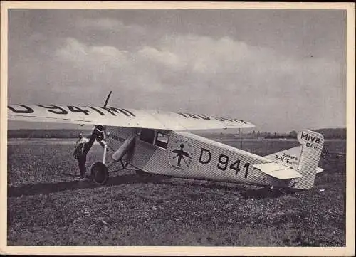 601776 | Flugzeug, Luftfahrt, seltene Werbekarte Junkers, Miva Köln | Dessau (O 4500)