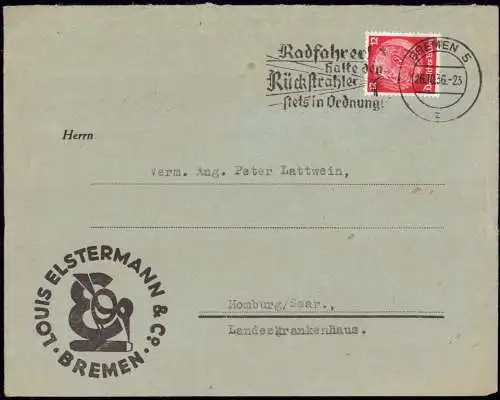 601941 | Dekorativer Brief mit Firmenlogo der Fabrik Louis Elstermann, Tabak, Vogel | Bremen (W 2800)