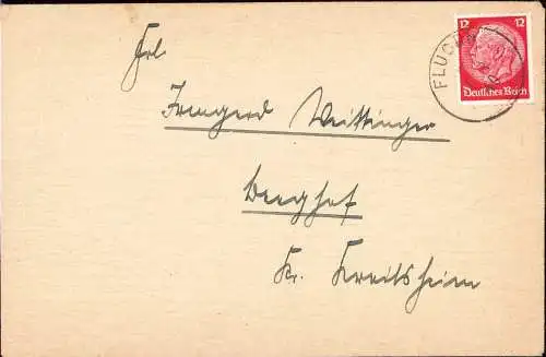 601951 | Brief (1940) mit nachverwendeten Stempel Württemberg  | Fluorn-Winzeln (W - 7239), -,