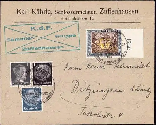 601956 | Brief mit Sonderstempel zum Tag der Briefmarke, Bogenrand, Zuffenhausen | Stuttgart (W 7000)