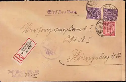 601998 | Ostpreussen, Militaria, Dienstbrief Einschreiben vom Infanterie Regiment 59 | Mühlhausen (Preußisch Holland OP)