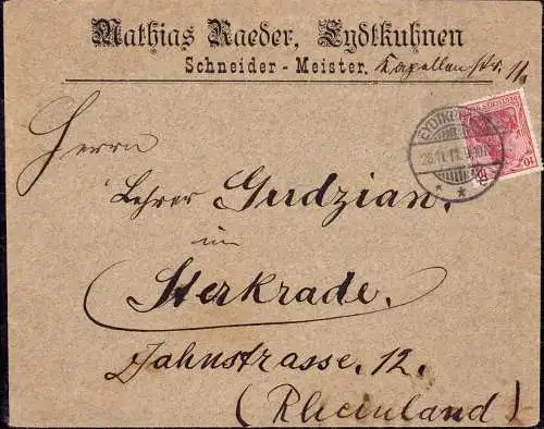 602003 | Ostpreussen, Dekorativer Brief des Schneidermeister Raeder, Чернышевское | Eydtkuhnen (Stallupönen OP)