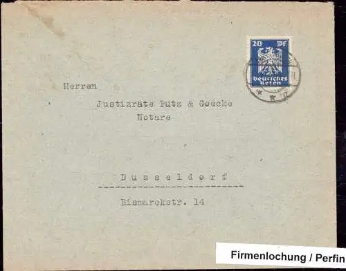 602025 | Brief der Firma Deutsche Last - Automobilfabrik (DAAG), Firmenlochung Perfin, Lastwagen, LKW  | Ratingen (W - 4