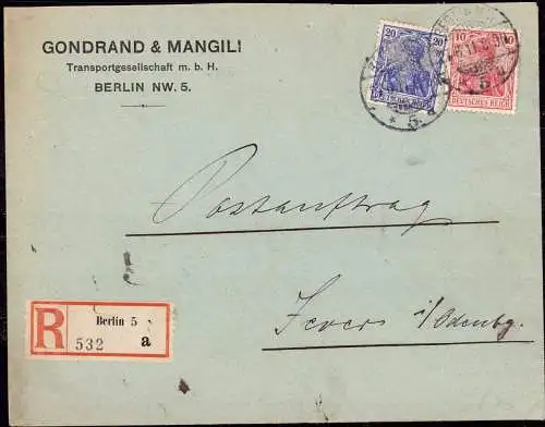 602043 | Brief der Firma Gondrand & Mangili mit Firmenlochung Perfin  | Berlin (W - 1000), -,