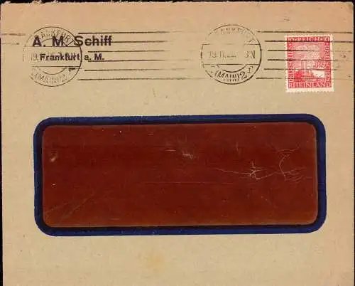 602045 | Brief mit Firmenlochung Perfin der Firma A. M. Schiff  | Frankfurt (W - 6000), -,