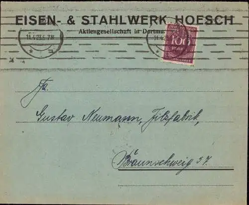 602054 | Brief mit Firmenlochung Perfin der Firma Eisen & Stahlwerk Hoesch  | Dortmund (W - 4600), -,