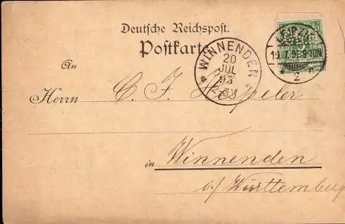 602063 | Postkarte 1893 der Firma Gebrüder Heine, Judaica  | Leipzig (O - 7010), -,