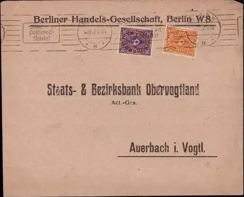 602079 | Brief mit Firmenlochung Perfin der Berliner Handels Gesellschaft  | Berlin (W - 1000), -,