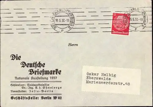 602110 | Brief der Ausstellung "Die Deutsche Marke" Schirmherr Dr. Ohnesorge  | Berlin (W - 1000), -,