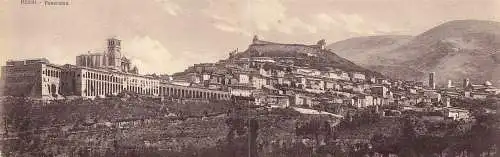 602178 | seltene Doppelkarte Panorama Assisi, Perugia, Italien  | -, -,