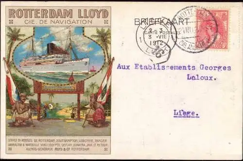 602180 | dekorative Werbekarte der Rotterdam Lloyd, Ruys & Co.  |
