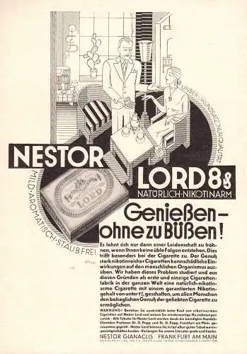 602253 | Werbung aus Zeitschrift "Das Magazin" 5 / 1929, Rückseite bedruckt, Nestor Gianaclis, sign. Bittrof | Frankfurt