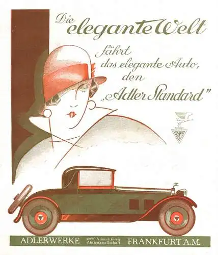 602256 | Auto, Werbung (17x14,5cm)  aus der Zeitschrift "Das Magazin" 6 / 1929, Rückseite bedruckt, Adlerwerke  | Frankf