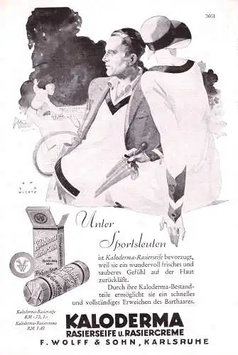 602260 | Kaloderma, Werbung (22x15cm) aus Zeitschrift "Das Magazin" 6/1929, Rückseite bedruckt, sign. Jupp Wiertz | Karl