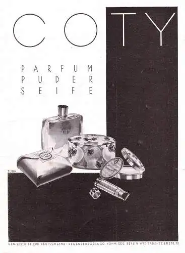 602261 | Parfüm, Seife, Werbung (20x14,5cm) aus Zeitschrift "Das Magazin" 6/1929, Rückseite bedruckt, Coty | Berlin (W 1