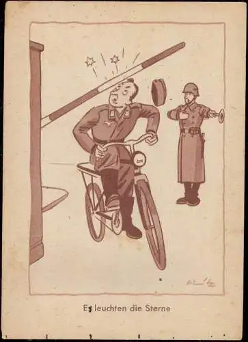 602280 | Ansichtskarte für WHW und Rotes Kreuz, Polizei, Fahrrad, Schranke, sign H. H. Schmitz | Lohmar (W 5204)