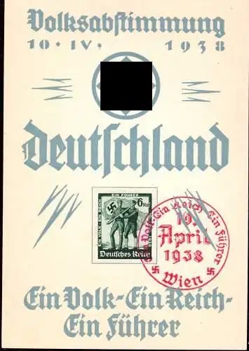 602282 | Propagandakarte von der Abstimmung 1938 in Österreich  | Wien (A - 1010 Österreich), -,
