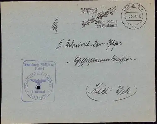 602314 | Dienstbrief, Frei durch Ablösung des Wehr Bezirks Kommandos, Marine | Berlin (W 1000)