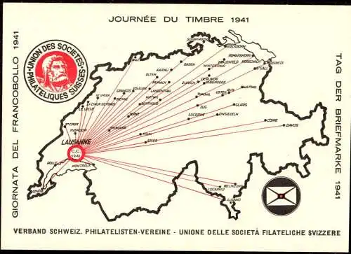 602353 | Ansichtskarte vom Verband Schweizer Philatelisten Vereine, Tag der Briefmarke  | Lausanne (CH - 1000 Schweiz),