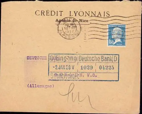 602388 | Brief mit Firmenlochung Perfin Credit Lyonnais, Bank  | Nice; Alpes-Maritimes (F 06000 Frankreich), -,