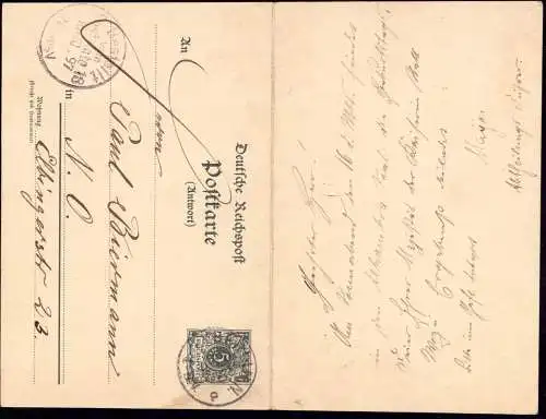 602409 | Ganzsache mit Antwortkarte, beide Teile zusammenhängend gelaufen  | Berlin (W - 1000), -,