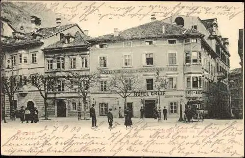 602481 | Ansicht 1900, Hotel Greif, Johannesplatz | Bozen (Süd Tirol, Alto Adige Italien)